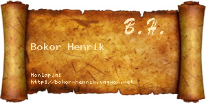 Bokor Henrik névjegykártya